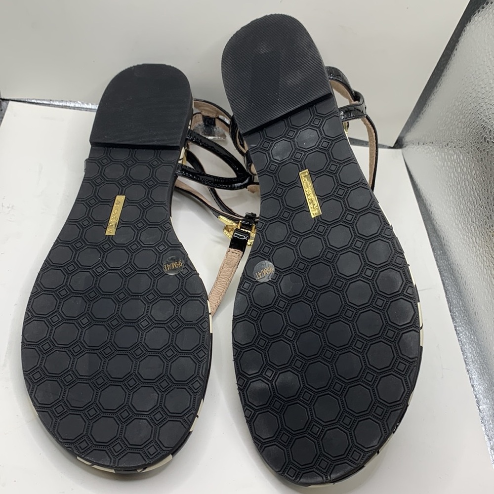 Louise et Cie Albaran Sandal Thong Black White Polka Dot Pineapple Size 9 1/2 - Picture 3 of 3